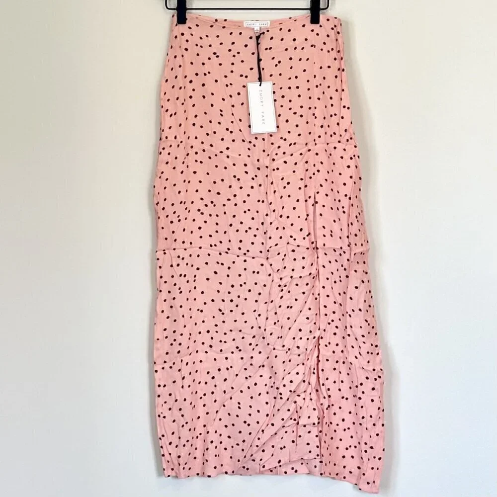 NWT Emory Park Polka Dot Slit Maxi Skirt - Size Small